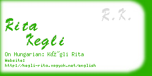 rita kegli business card